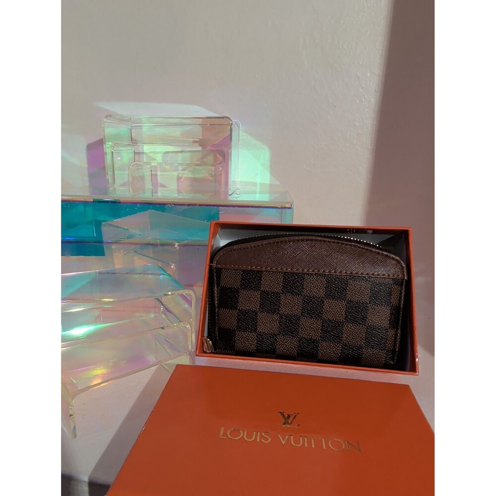 Louis Vuitton Damier Ebene Compact Zip Wallet N61668 Brown w/ Original Box - Picture 7 of 7